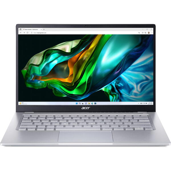 Ultrabook Acer Swift Go 14 SFG14-72, 14 inch WQXGA+ OLED, Intel Core Ultra 7 155H, 16GB DDR5, 512GB SSD, Intel Arc Graphics, Windows 11 Home, Pure Silver