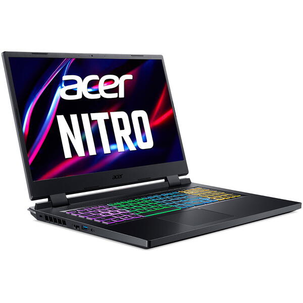 Laptop Gaming Acer Nitro 5 AN517-55, 17.3 inch FHD IPS 144Hz, Intel Core i7-12650H, 16GB DDR5, 1TB SSD, GeForce RTX 4060 8GB, Black