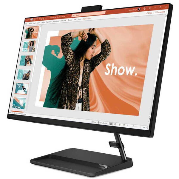All in One PC Lenovo IdeaCentre AIO 3 27IAP7, 27 inch FHD IPS, Intel Core i7-13620H 4.9GHz, 16GB RAM, 1TB SSD, Intel UHD Graphics, Camera Web, Negru