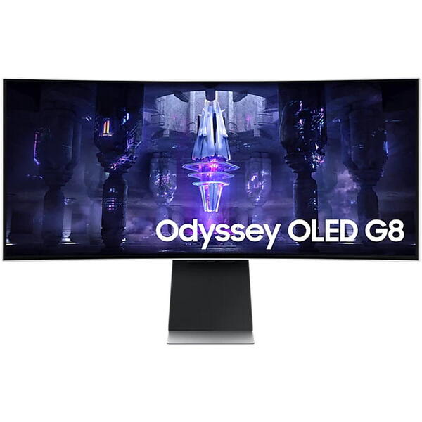 Monitor Gaming Samsung Odyssey G8 G85SB LS34BG850SUXEN Curbat 34 inch UWQHD OLED 0.1 ms 175 Hz USB-C HDR