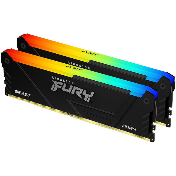 Memorie Kingston FURY Beast RGB 32GB DDR4 3200MHz CL16 Kit Dual Channel