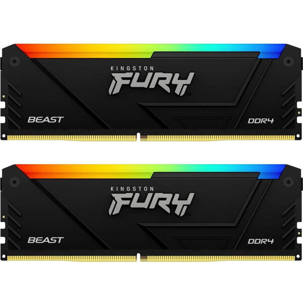 Memorie Kingston FURY Beast RGB 32GB DDR4 3200MHz CL16 Kit Dual Channel