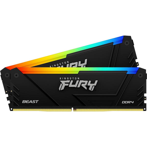 Memorie Kingston FURY Beast RGB 32GB DDR4 3200MHz CL16 Kit Dual Channel