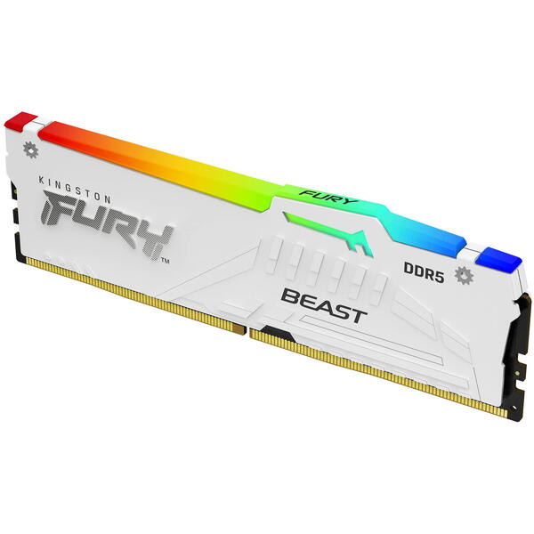Memorie Kingston FURY Beast RGB White 32GB DDR5 6400MHz CL32 Kit Dual Channel