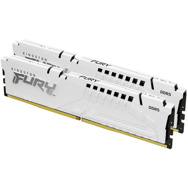 Memorie Kingston FURY Beast White 64GB DDR5 6400MHz CL32 Kit Dual Channel