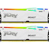 Memorie Kingston FURY Beast RGB White 64GB DDR5 6400MHz CL32 Kit Dual Channel