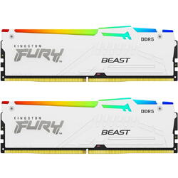 FURY Beast RGB White 64GB DDR5 6400MHz CL32 Kit Dual Channel