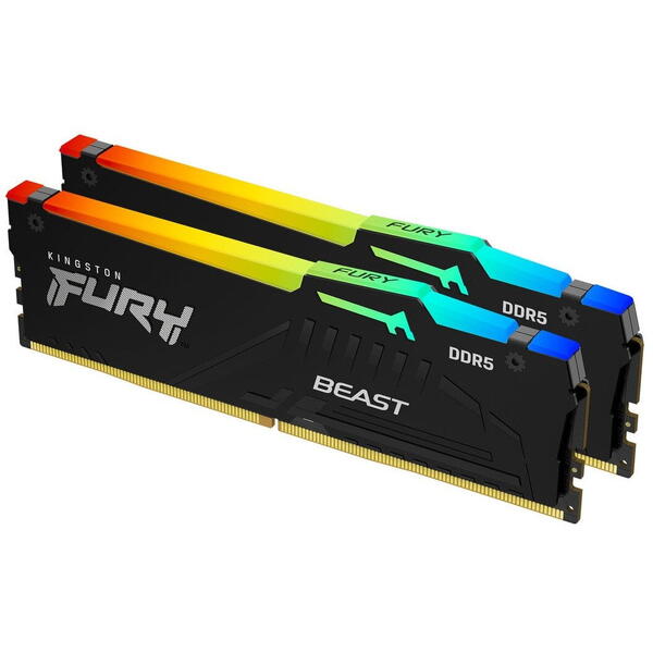 Memorie Kingston FURY Beast RGB 32GB DDR5 6800MHz CL34 Kit Dual Channel