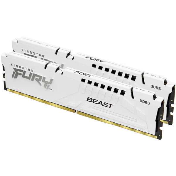 Memorie Kingston FURY Beast White 32GB DDR5 6400MHz CL32 Kit Dual Channel