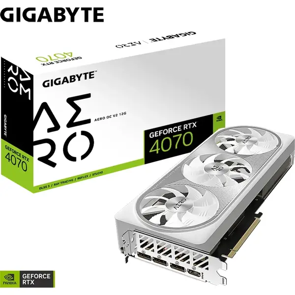 Placa video Gigabyte GeForce RTX 4070 AERO OC V2 12GB GDDR6X 192 Bit DLSS 3.0