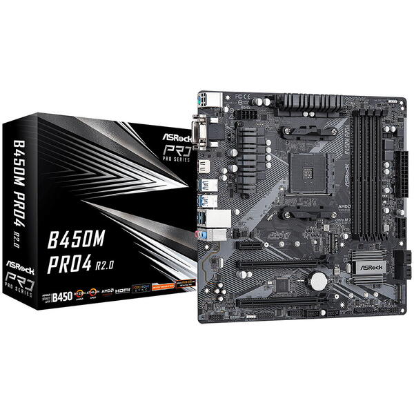 Placa de baza ASRock B450M PRO4 R2.0 Socket AM4