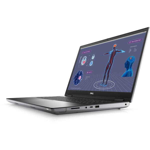 Laptop Dell Precision 7780 Workstation, 17.3 inch FHD, Intel Core i9-13950HX, 64GB DDR5, 1TB SSD, RTX 3500 Ada 12GB, Win 11 Pro, Grey, 3Yr NBD