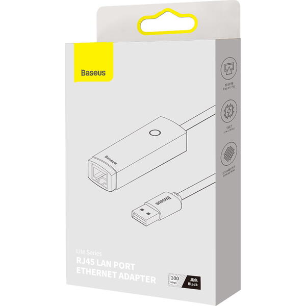 Placa de retea Baseus Lite WKQX000001, USB, Black