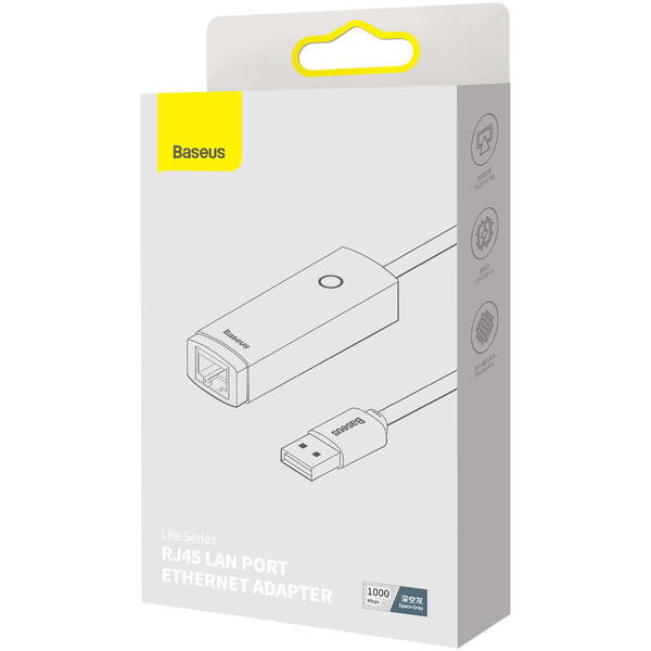 Placa de retea Baseus Lite WKQX000113, USB, Gri