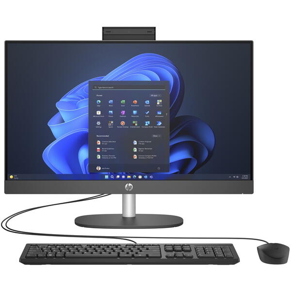 All in One PC HP ProOne 240 G10, 23.8 inch FHD IPS, Procesor Intel® Core™ i3-N300 3.8GHz Alder Lake-N, 8GB RAM, 256GB SSD, UHD Graphics, Camera Web, Windows 11 Pro Education
