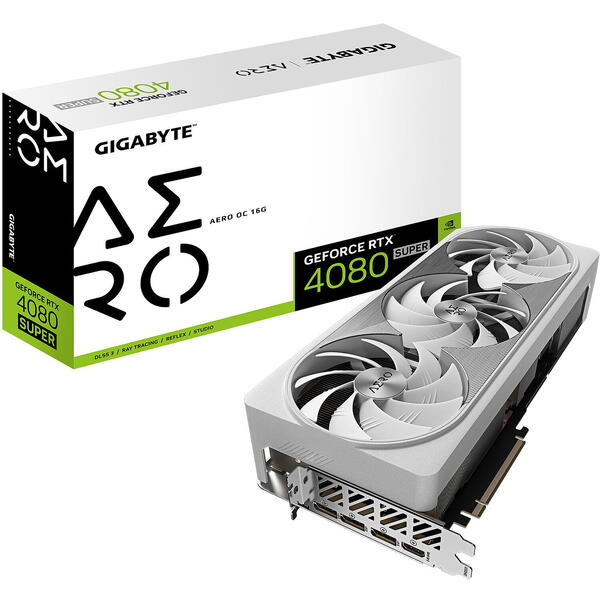 Placa video Gigabyte GeForce RTX 4080 SUPER AERO OC 16GB GDDR6X 256 Bit DLSS 3.0