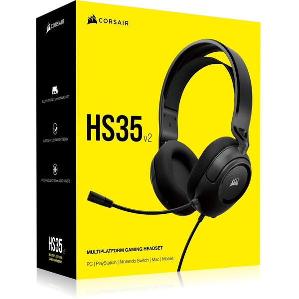 Casti gaming Corsair HS35 v2 Black