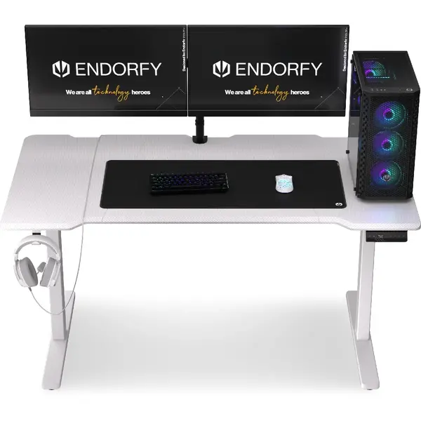 Birou gaming ENDORFY Atlas L Electric Onyx White