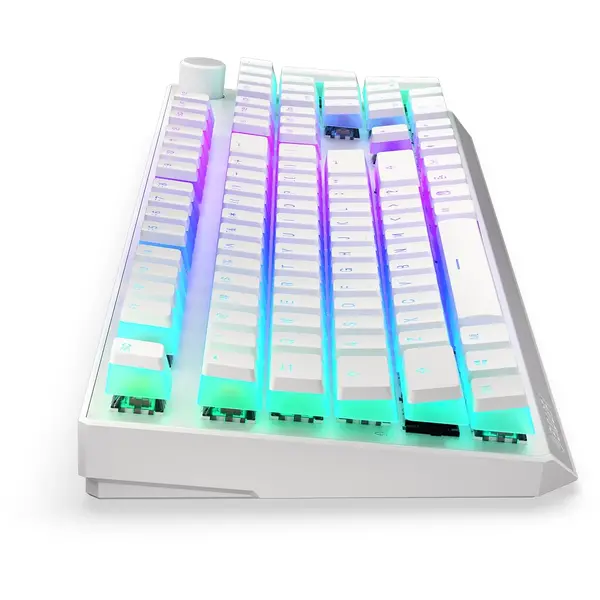 Tastatura gaming ENDORFY Thock Wireless Onyx White Pudding RGB Kailh Box Red Switch Mecanica
