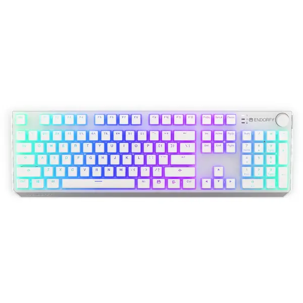 Tastatura gaming ENDORFY Thock Wireless Onyx White Pudding RGB Kailh Box Red Switch Mecanica