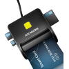 Card Reader AXAGON CRE-SM3SD, USB-A, Cititor carduri, Smart Card & SD/microSD/SIM Card Flat Reader