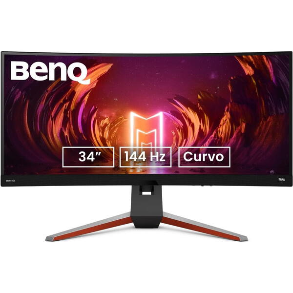 Monitor Gaming Benq Curbat MOBIUZ EX3410R 34 inch UWQHD VA 1 ms 144 Hz HDR Negru