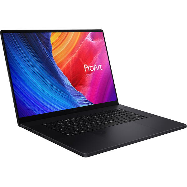 Laptop Asus ProArt P16 OLED H7606WI, 16 inch 4K Touch, AMD Ryzen AI 9 HX 370, 64GB LPDDR5X, 2TB SSD, GeForce RTX 4070 8GB, Win 11 Pro, Nano Black