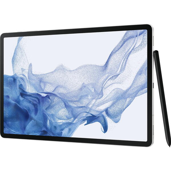 Tableta Samsung Galaxy Tab S8 Plus, 12.4 inch Multi-Touch, Snapdragon 8 Gen 1 Octa Core 2.99Ghz, 8GB RAM, 128GB flash, Wi-Fi, Bluetooth, 5G, GPS, Android 12, Silver