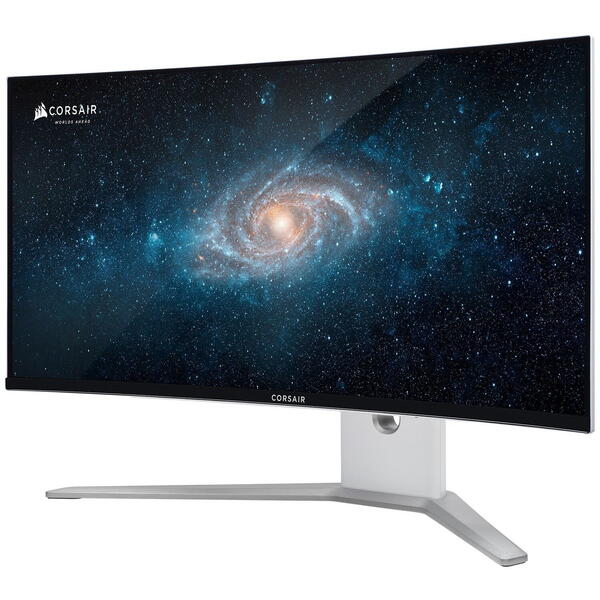 Monitor LED Corsair XENEON 34WQHD240-C 34 inch UWQHD QD-OLED 0.03 ms 240 Hz USB-C HDR, Curbat Alb Argintiu