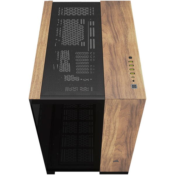 Carcasa Corsair 6500X Black/Walnut Wood