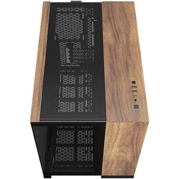 Carcasa Corsair 2500X Black/Walnut Wood