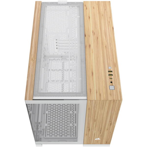 Carcasa Corsair 2500X White/Bamboo Wood