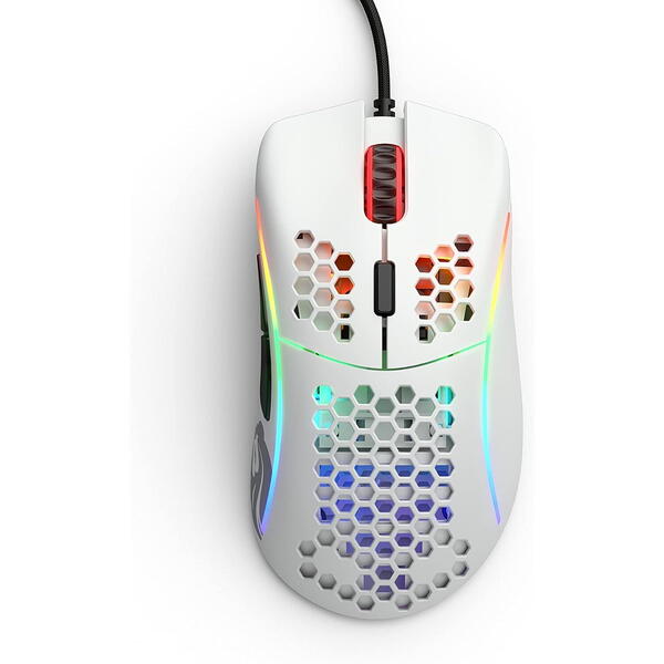 Mouse gaming Glorious Model D, RGB,12000 DPI,USB, Alb mat