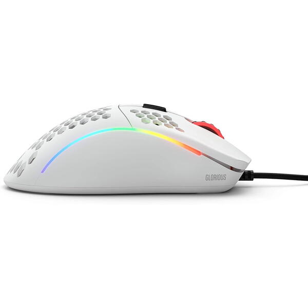 Mouse gaming Glorious Model D, RGB,12000 DPI,USB, Alb mat