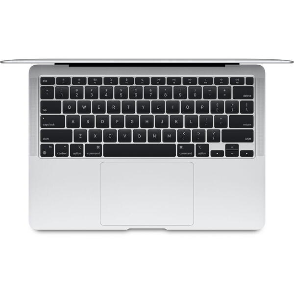 Laptop MacBook Air 13 (Late 2020) with Retina True Tone, Apple M1 Octa Core, 13.3 inch, 8GB RAM, 256GB SSD, Apple M1 7-core, Tastatura US, MacOS Big Sur, Silver
