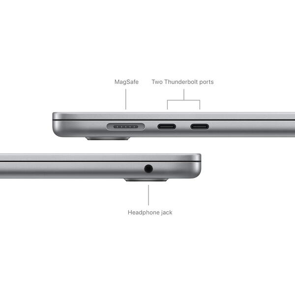 Laptop MacBook Air 15 with Liquid Retina, 15.3 inch Apple M3 chip (8-core CPU), 16GB, 1TB SSD, Apple M3 10-core GPU, macOS, Space Grey, INT keyboard, 2024