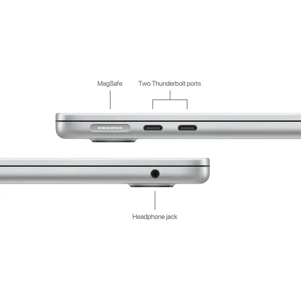 Laptop MacBook Air 13 with Liquid Retina (2024), 13.6 inch Apple M3 8-core, 8GB RAM, 256GB SSD, Apple M3 8-core Graphics, US KB, macOS, Silver