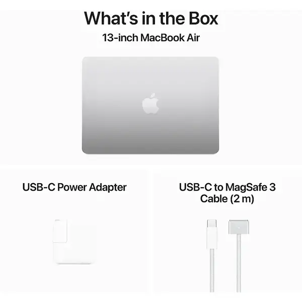Laptop MacBook Air 13 with Liquid Retina (2024), 13.6 inch Apple M3 8-core, 8GB RAM, 256GB SSD, Apple M3 8-core Graphics, US KB, macOS, Silver