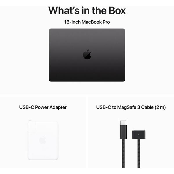 Laptop MacBook Pro 16 Liquid Retina XDR, 16.2 inch, Apple M3 Pro chip (12-core CPU), 18GB, 1TB SSD, Apple M3 Pro 18-core GPU, macOS Sonoma, Space Black, INT keyboard, 2023