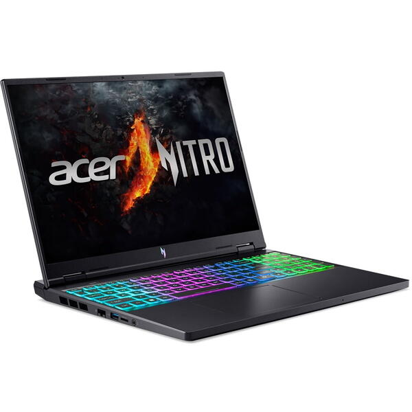 Laptop Gaming Acer Nitro 16 AN16-73, 16 inch WUXGA IPS 165Hz, Intel Core i7 14650HX, 16GB DDR5, 1TB SSD, GeForce RTX 4060 8GB, Obsidian Black