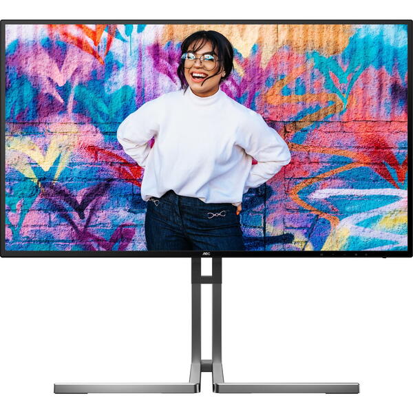 Monitor LED AOC U27U3CV 27 inch UHD IPS 4 ms 60 Hz USB-C HDR Negru