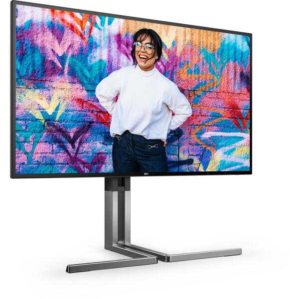 Monitor LED AOC U27U3CV 27 inch UHD IPS 4 ms 60 Hz USB-C HDR Negru