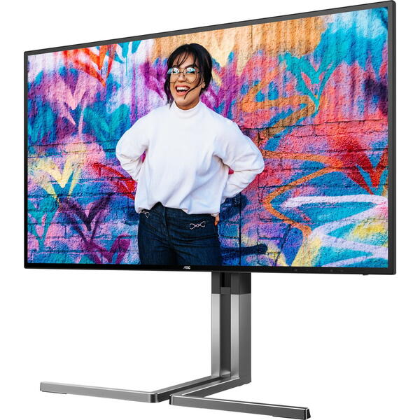 Monitor LED AOC U27U3CV 27 inch UHD IPS 4 ms 60 Hz USB-C HDR Negru