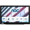 Monitor LED AOC Portabil I1601P 15.6 inch FHD IPS 5 ms 60 Hz USB-C Negru