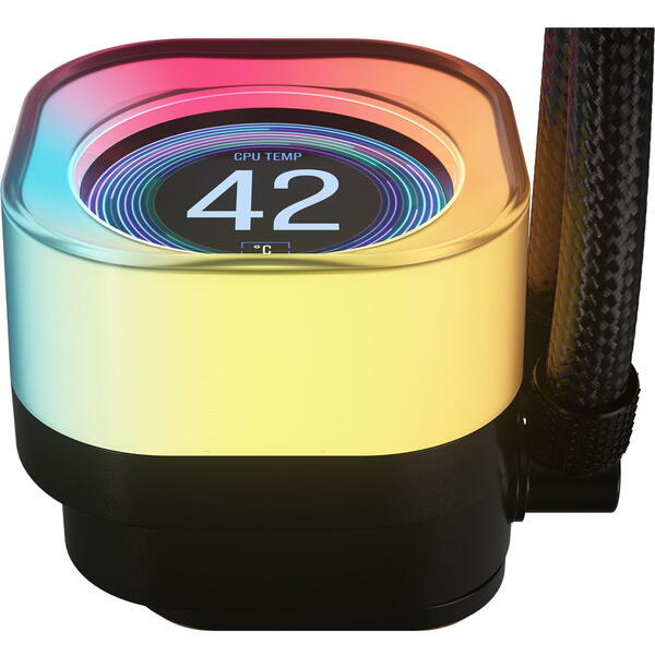 Cooler Corsair iCUE LINK TITAN 240 RX, LCD RGB 240mm, Negru