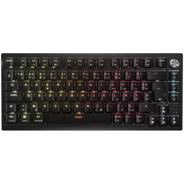 Tastatura gaming K65 Plus Wireless, Backlit RGB LED, switch Corsair MLX Fusion, Negru