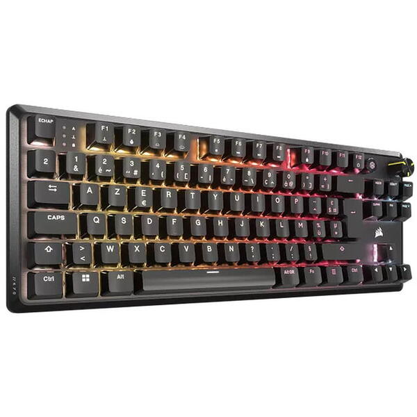 Tastatura gaming Corsair K70 CORE TKL RGB, MLX Red v2 Linear Switch, USB, Negru