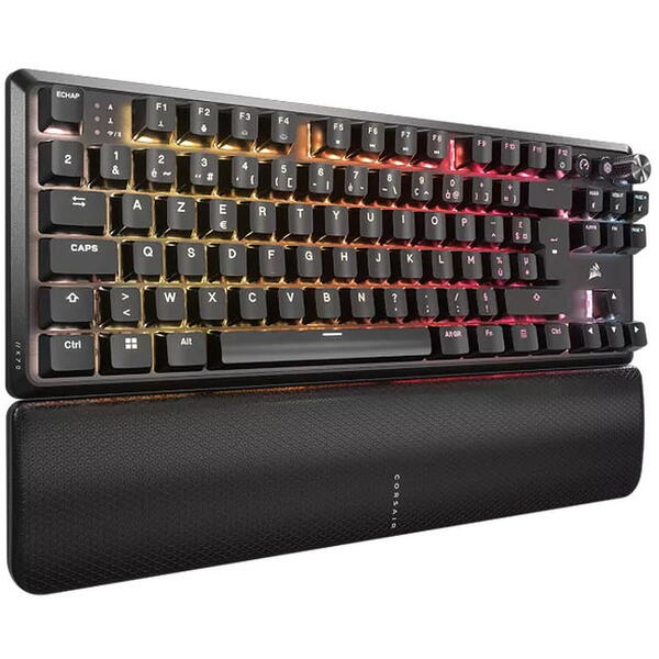 Tastatura gaming Corsair K70 CORE TKL Wireless RGB, MLX Red v2 Linear Switch, Bluetooth, Negru