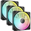Ventilator PC Corsair iCUE Link LX120 RGB Starter Kit 120mm, Triple Pack, Negru