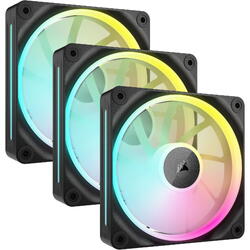 Ventilator PC Corsair iCUE Link LX120 RGB Starter Kit 120mm, Triple Pack, Negru